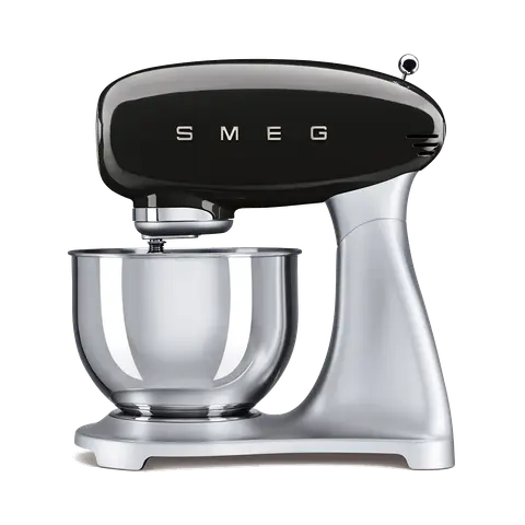 SMEG מיקסר עומד בצבע שחור גוף נירוסטה מסדרת 50's Retro Style,תוצרת SMEG דגם SMF01BLEU