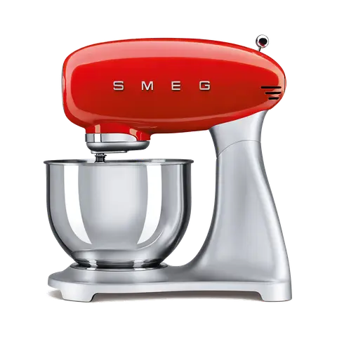 SMEG מיקסר עומד בצבע אדום גוף נירוסטה מסדרת 50's Retro Style,תוצרת SMEG דגם SMF01RDEU