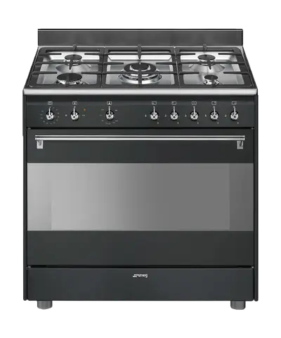 SMEG תנור משולב 90 ס"מ שחור תוצרת SMEG דגם SSA91GGA9