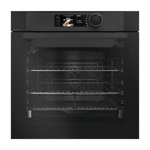 De Dietrich תנור בנוי 60 ס"מ פירוליטי שחור פחם סדרת Coal Black צג צבעוני חיישן לחות תוצרת De Dietrich צרפת דגם DOP8785BB