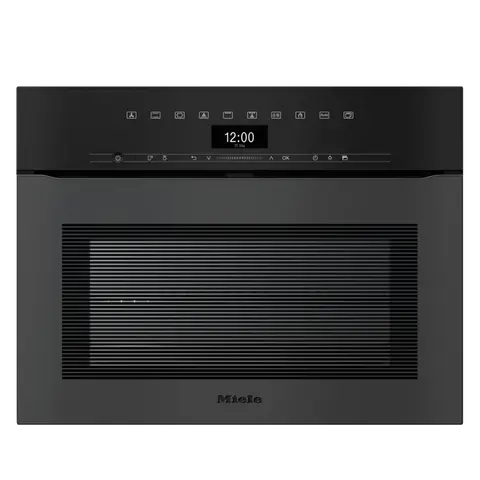 Miele תנור בנוי משולב מיקרו 45 ס"מ ArtLine Touch2Open תוצרת Miele דגם H 7440 BMX Obsidian black matt