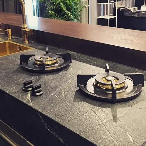 PITT cooking כיריים גז 2 מבערי ווק 5 KW רוחב ארון 70 ס"מ מבית PITT cooking דגם Bromo