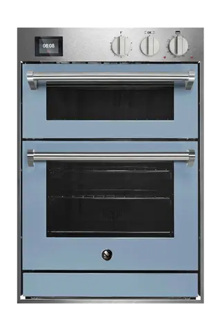 Steel תנור בנוי דו תאי 60 ס"מ COMBISTEAM גימור תכלת תוצרת Steel דגם GENESI 60X90 CELESTE