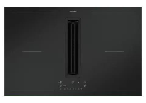 Miele כיריים אינדוקציה 80 ס"מ PowerFlex XL בשילוב קולט אדים התקנה שטוחה גימור שחור מט תוצרת Miele דגם KMDA 7876 FL-A