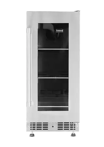 CAESAR מקרר דלת זכוכית 38 ס"מ 95 ליטר NO FROST נירוסטה 304 לשילוב במטבח חוץ מבית CAESAR דגם SC-95WS/HC IL
