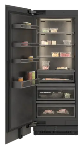 GAGGENAU מקפיא אינטגרלי 76 ס''מ עם יצרן קרח דלת Push-to-open גימור פנים נירוסטה שחורה סדרת Expressive תוצרת GAGGENAU דגם RVF477190