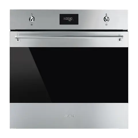 SMEG תנור 60 ס"מ נירוסטה מוברשת וזכוכית 70 ליטר סדרת ה - Classic תוצרת SMEG דגם SF6301TVX