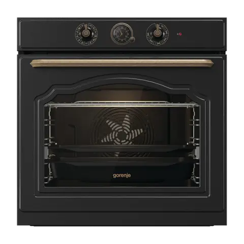 Gorenje תנור בנוי 60 ס''מ אפייה בלחות ExtraSteam  גימור שחור גרפיט 77 ליטר AirFry תוצרת Gorenje דגם BOS67372CLB