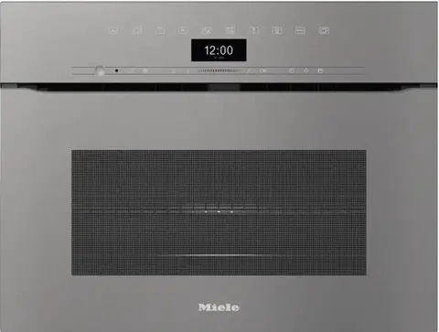 Miele תנור בנוי 45 ס"מ פירוליטי אפייה עם לחות אפור גרפיט ArtLine Touch2Open תוצרת Miele דגם H 7440 BPX Gray 