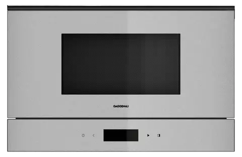 GAGGENAU מיקרוגל בנוי משולב גריל 38 ס"מ דלת צד פתיחה שמאלה גימור Sterling סדרת Minimalistic תוצרת GAGGENAU דגם GM221130