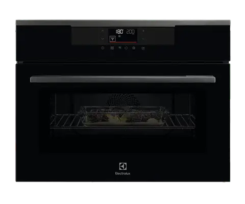 Electrolux תנור בנוי משולב מיקרוגל 45 ס"מ CookSmart Touch® WiFi חיישן נעיצה שחור מלא תוצרת Electrolux דגם ECL8701H