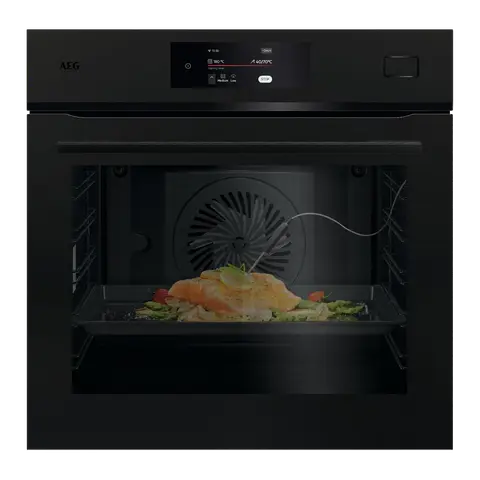 AEG תנור בנוי 60 ס"מ בישול באדים MealAssist SteamPro AI-Chef AIRFRY חיבור WiFi עיצוב MATTE BLACK תוצרת AEG דגם ABE84732T
