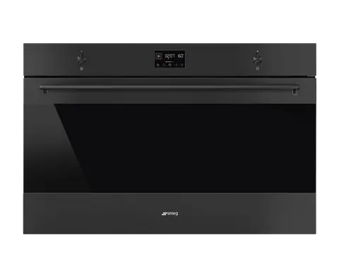 SMEG תנור בנוי פירוליטי 90 ס"מ AIRFRY טריקה שקטה מצב שבת בגימור שחור מט מלא תוצרת SMEG דגם SFP9302TN