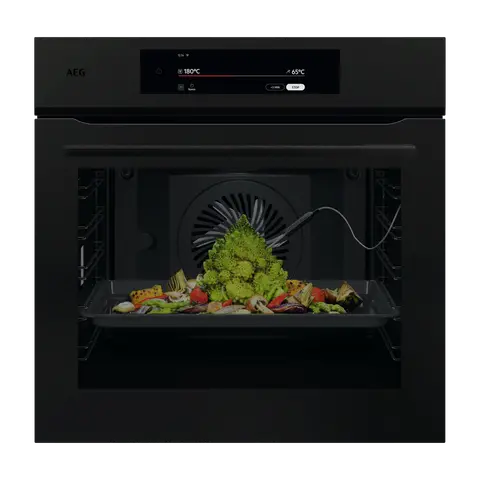 AEG תנור בנוי פירוליטי 60 ס"מ AI-Chef AIRFRY חיבור WiFi עיצוב MATTE BLACK סדרה 9000 תוצרת AEG דגם ABA95832T