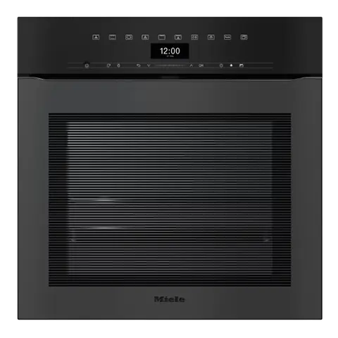 Miele תנור בנוי 60 ס"מ פירוליטי 76 ליטר אפייה עם לחות ArtLine Touch2Open תוצרת Miele דגם H 7464 BPX Obsidian black matt