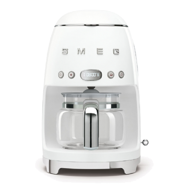 מכונת קפה פילטר בצבע לבן מסדרת 50's Retro Style,מבית SMEG דגם DCF02WHEU