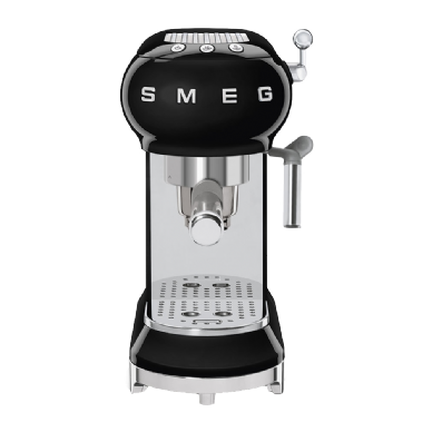 מכונת קפה מקצועית כולל מקצף חלב בצבע שחור מסדרת 50's Retro Style,מבית SMEG דגם ECF01BLEU