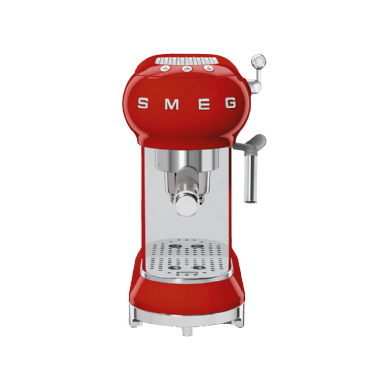 מכונת קפה מקצועית כולל מקצף חלב בצבע אדום מסדרת 50's Retro Style,מבית ECF01RDEUדגם ECF01RDEU