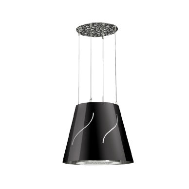 קולט אדים תלוי לאי בעיצוב מנורה בצבע שחור ובקוטר 50 BOMPANI ASTRID