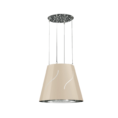 קולט אדים תלוי לאי בעיצוב מנורה בצבע לבן שמנת ובקוטר 50 BOMPANI ASTRID