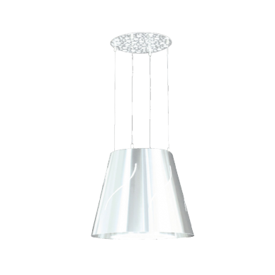קולט אדים תלוי לאי בעיצוב מנורה בצבע לבן פנינה ובקוטר 50 BOMPANI ASTRID