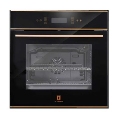 תנור בנוי 60 ס"מ גימור שחור משולב ברונזה ניקוי באדים מבית LA IMPERIAL דגם IM767BR