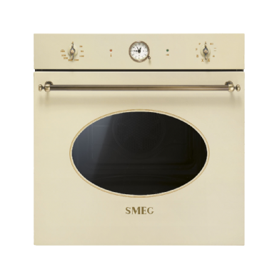 תנור פירוליטי צבע קרם עם גימור פליז, 60 ס"מ מבית SMEG דגם SFP805PO
