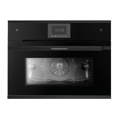 תנור בנוי משולב מיקרוגל 45 ס"מ זכוכית שחורה עם ערכות עיצוב ומסך צבעוני מבית kueppersbusch דגם CBM6550.0S