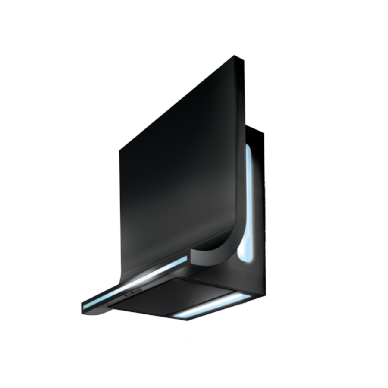 קולט אדים מודרני בצבע שחור עם תאורת נאון רוחב 90 ס"מ BOMPANI ANGELA 