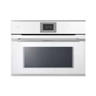 תנור בנוי משולב מיקרוגל 45 ס"מ זכוכית לבנה עם ערכות עיצוב ומסך צבעוני מבית kueppersbusch דגם CBM6550.0W